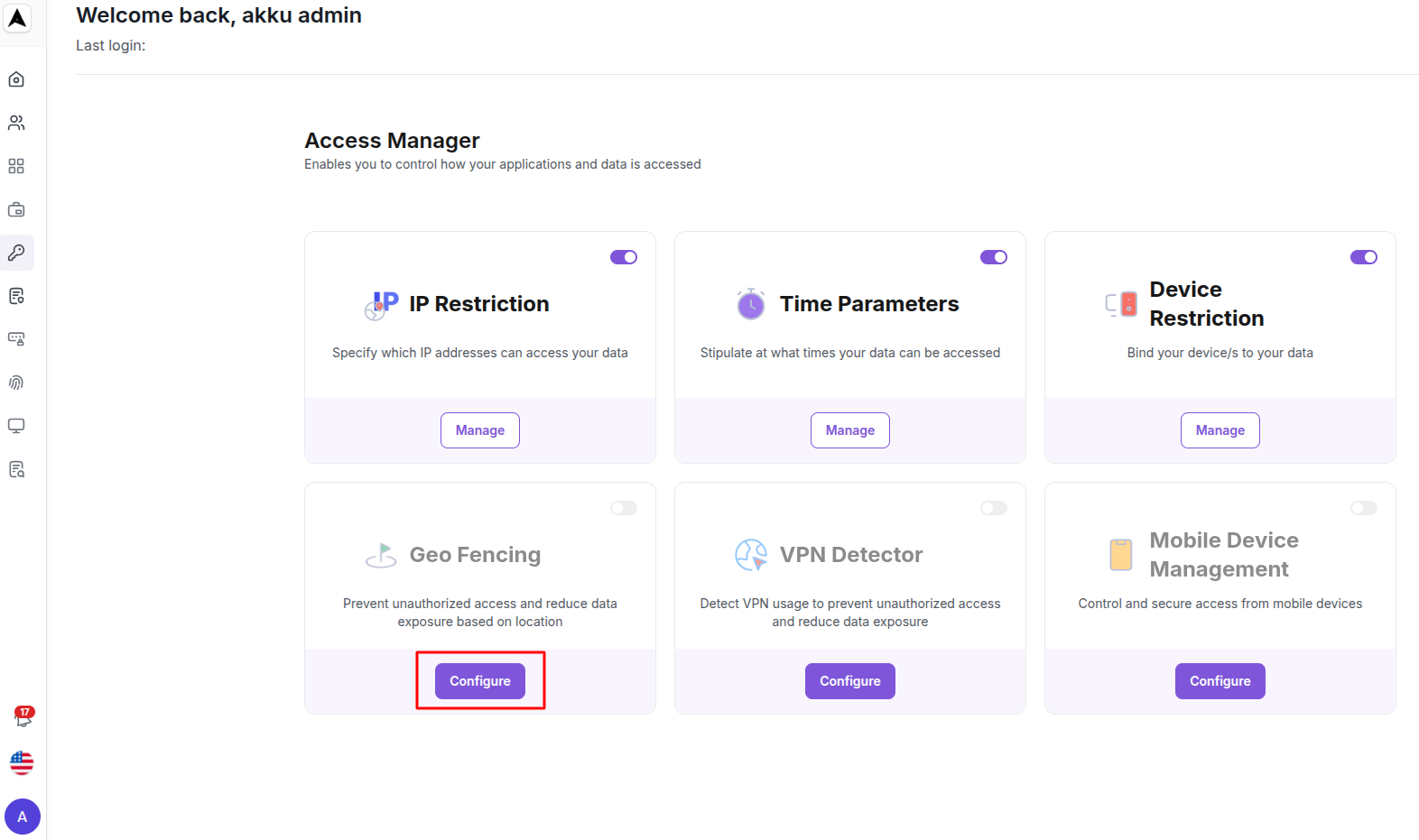 Geo Fencing Interface
