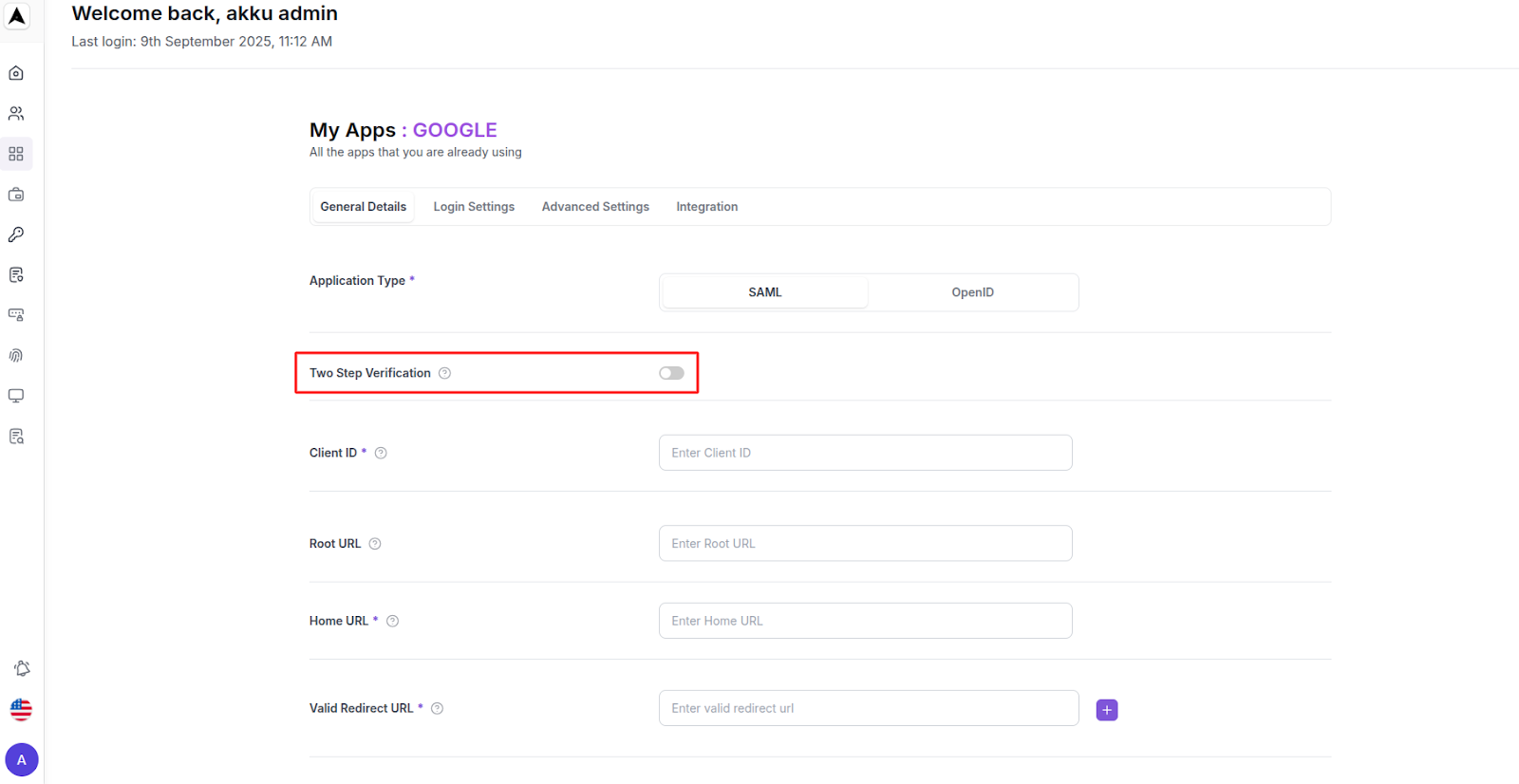 App Mangement Interface