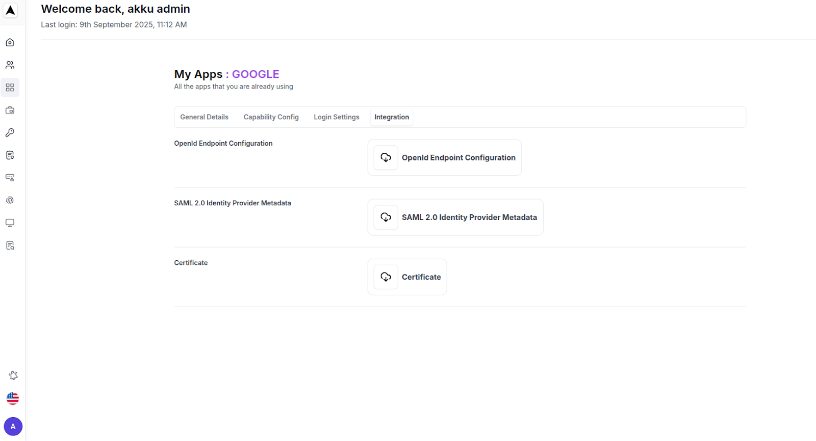 App Mangement Interface