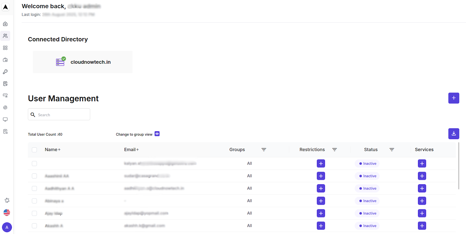 User Mangement Interface