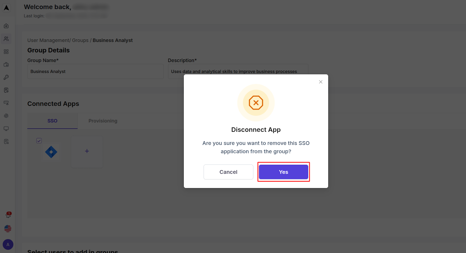 Groups Mangement Interface