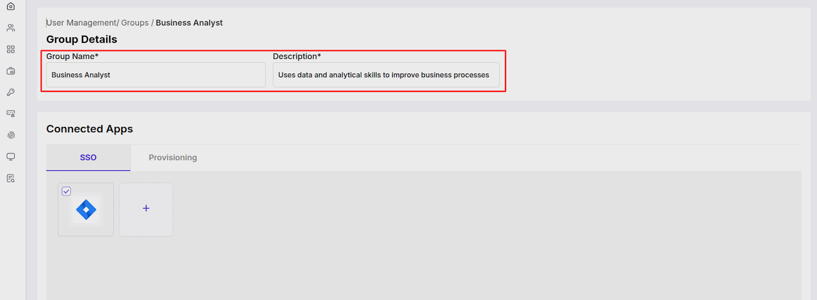 Groups Mangement Interface