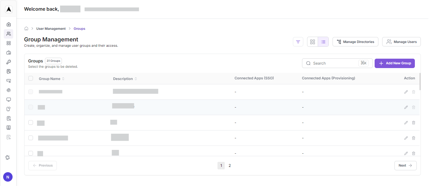User Mangement Interface