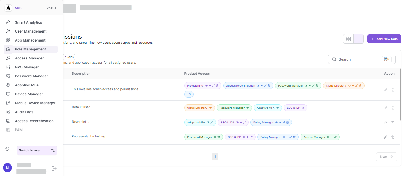 Role Management Interface