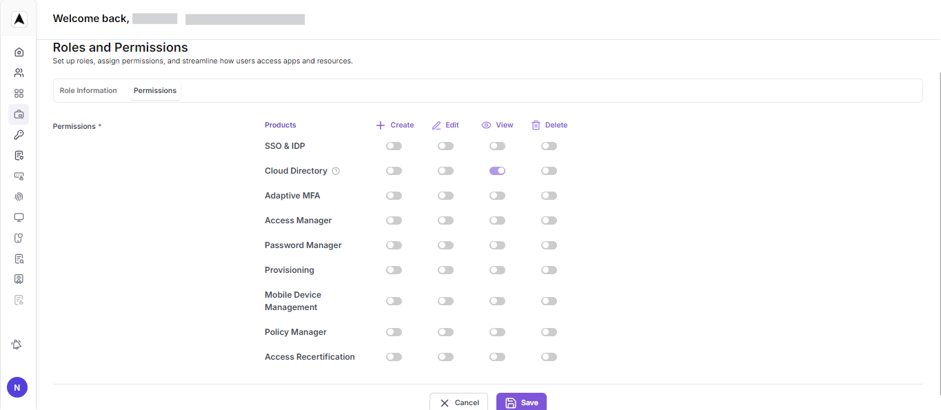 Role Management Interface