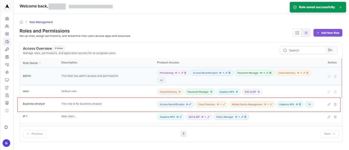 Role Management Interface