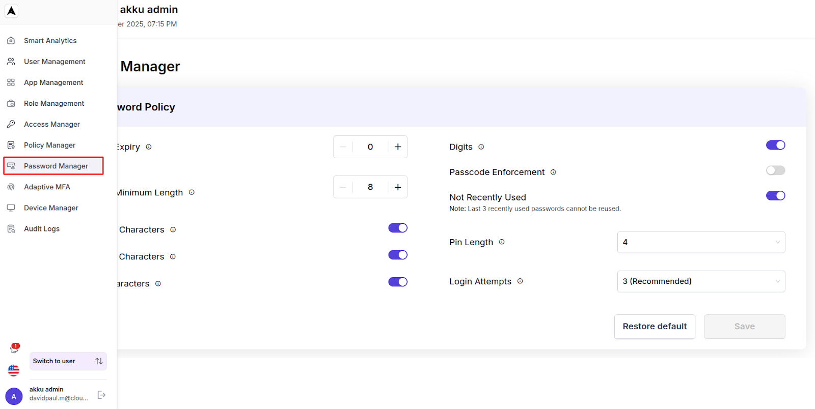 Password Manager Interface