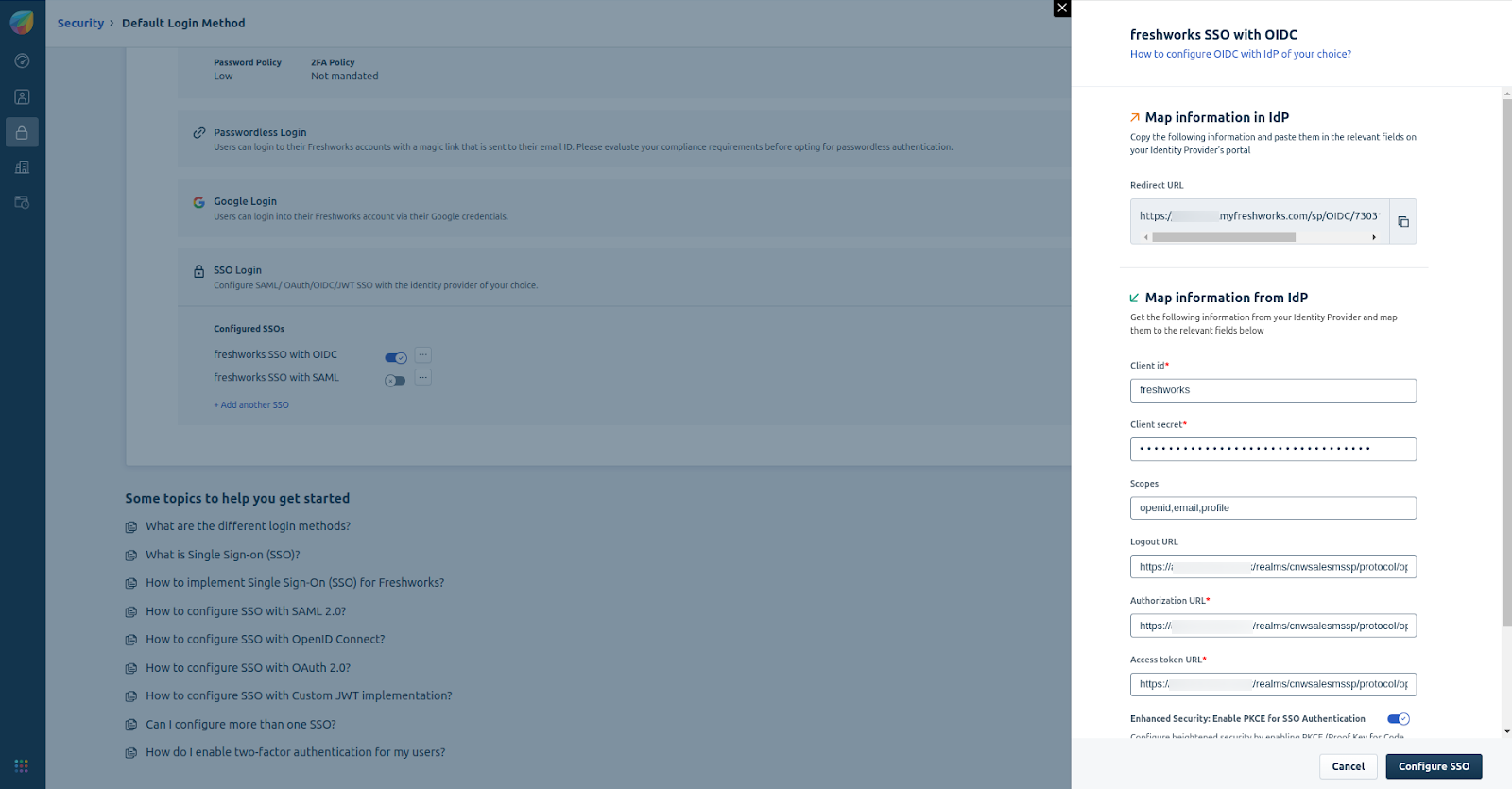 Configure SSO using OpenID