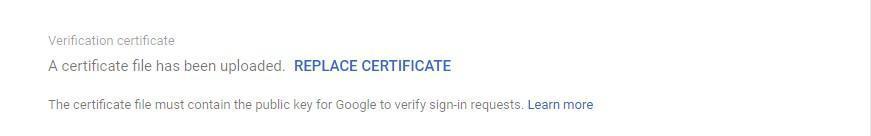 Upload Certificate