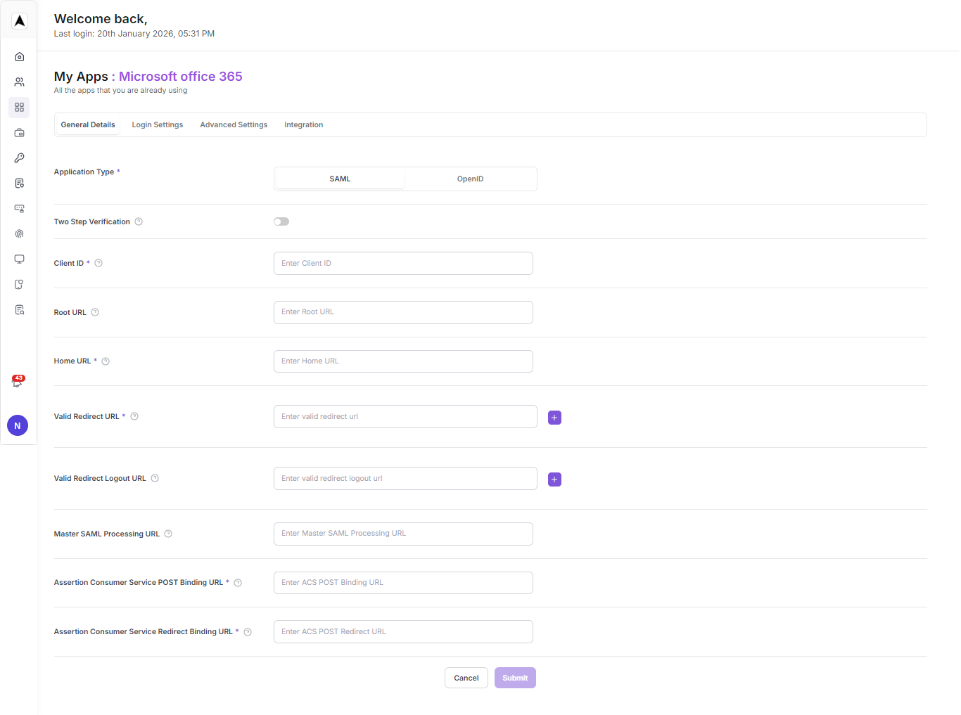 Define Client Type and Client ID