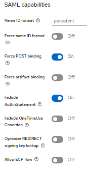 Go to SAML Capabilities