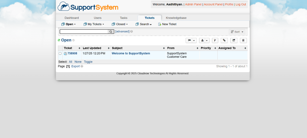 Navigate to Admin Panel