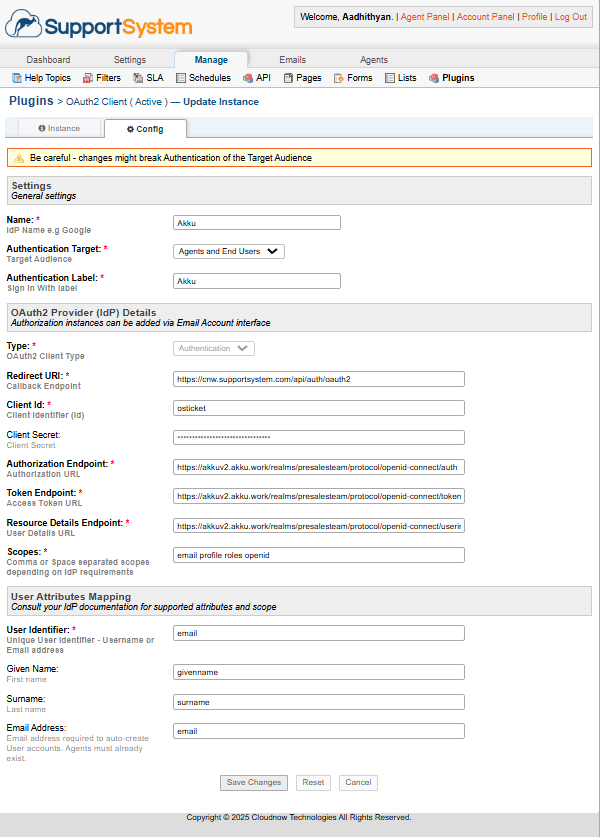 Configure OIDC Implementation