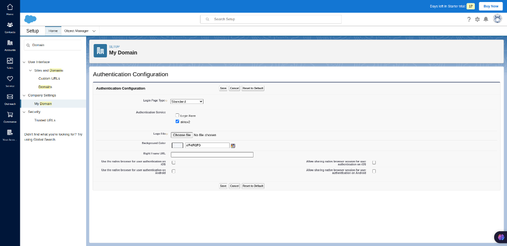 Authentication Configuration