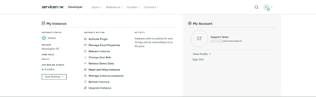 ServiceNow Admin Dashboard