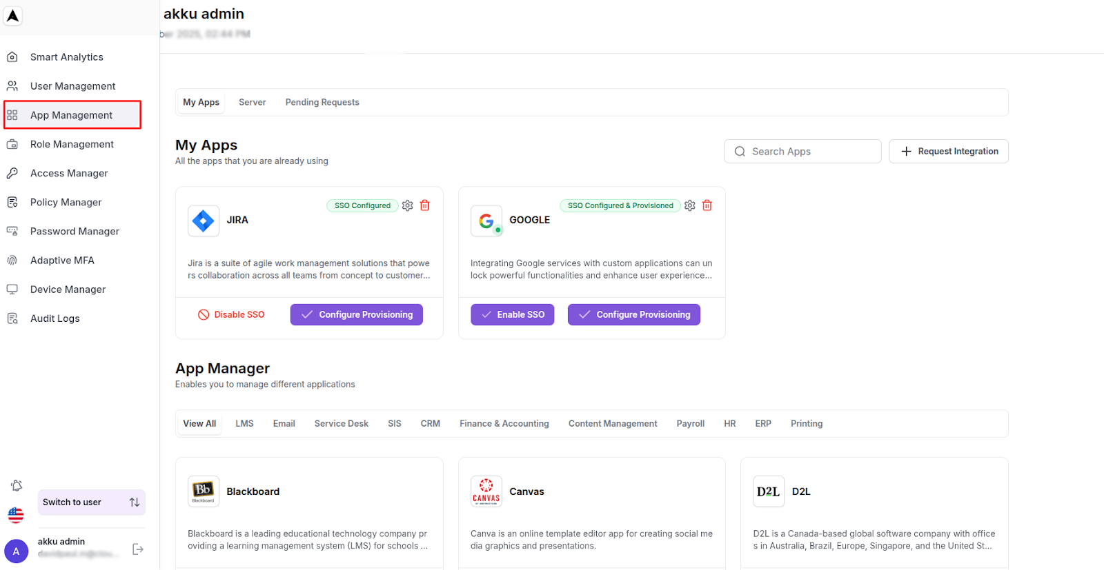 User Lifecycle Interface