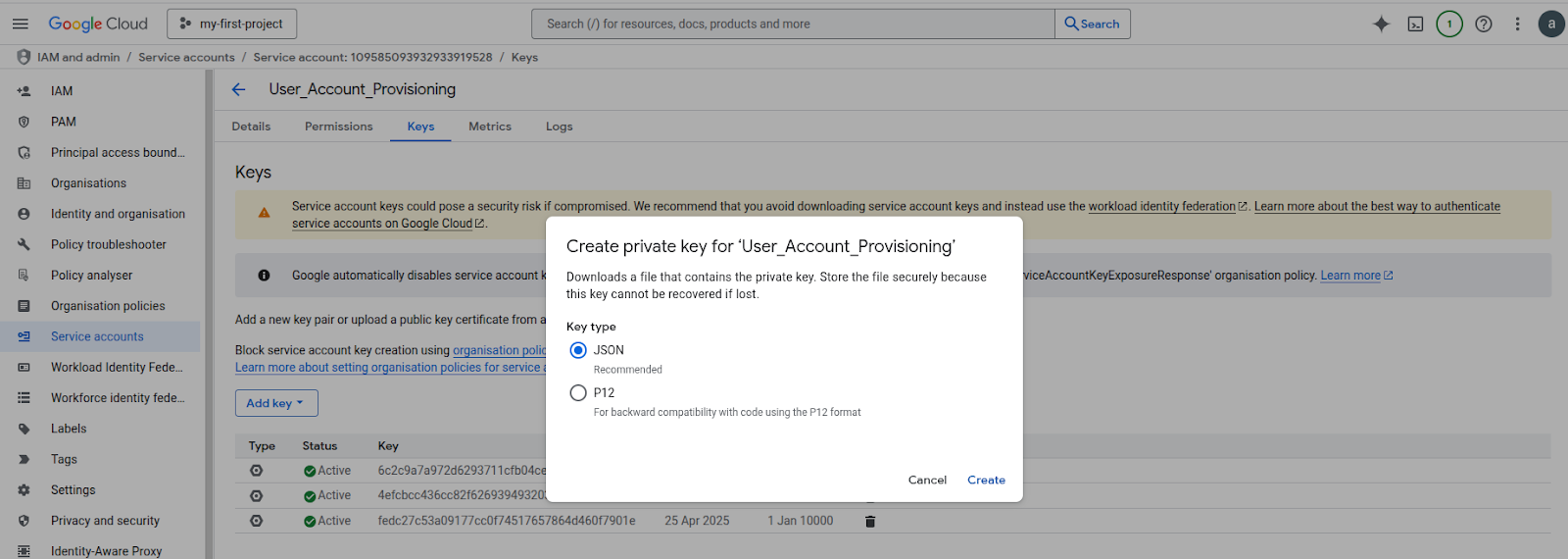 User Lifecycle Interface