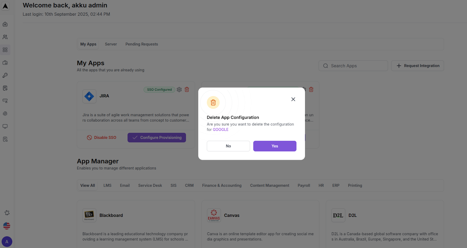 User Lifecycle Interface