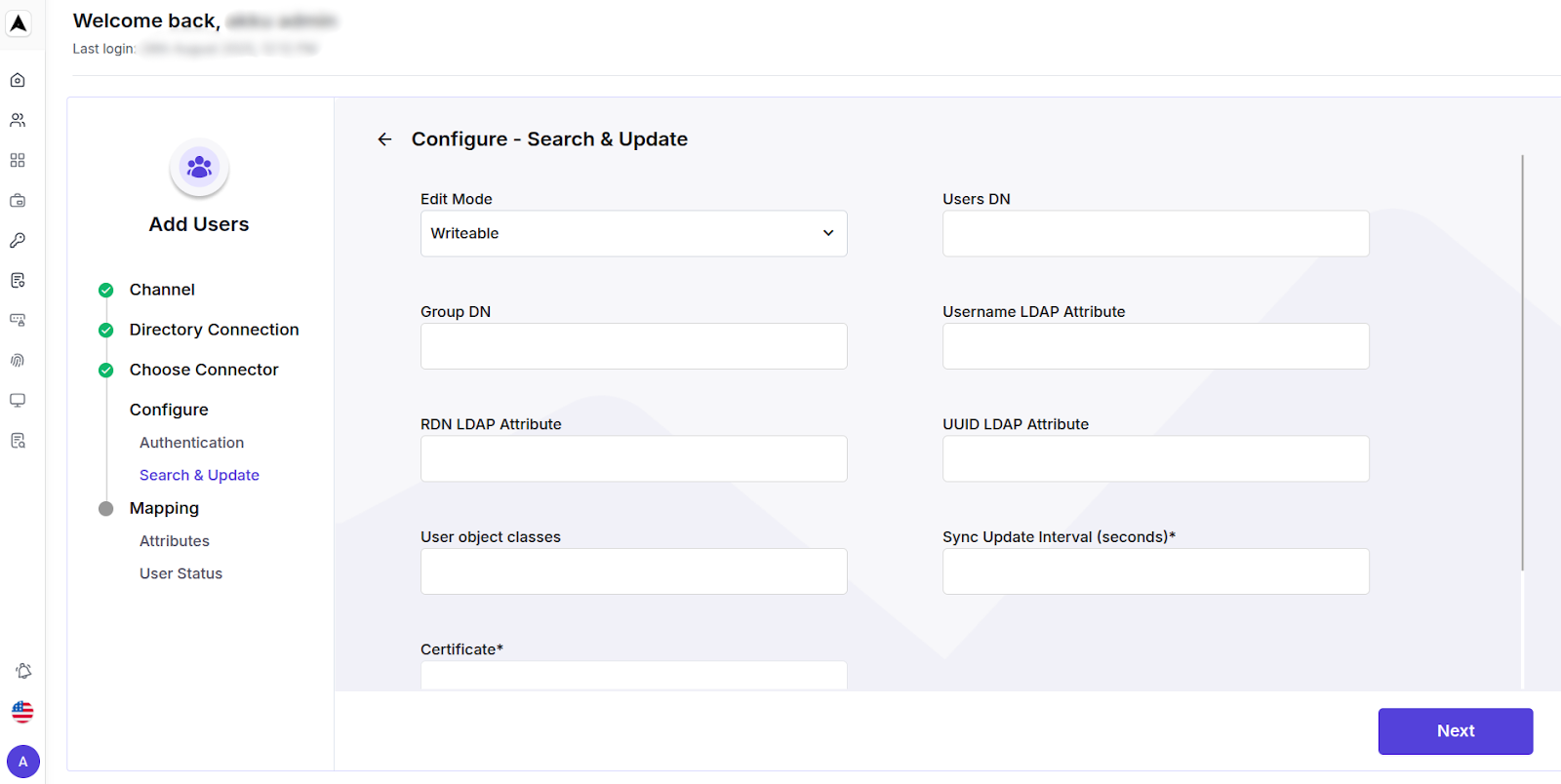 User Mangement Interface
